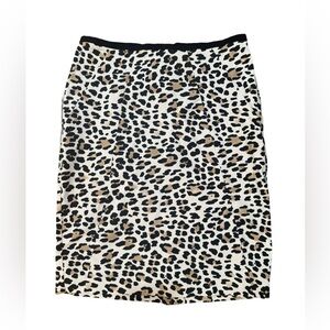 White House Black Market Leopard Print Skirt size 6